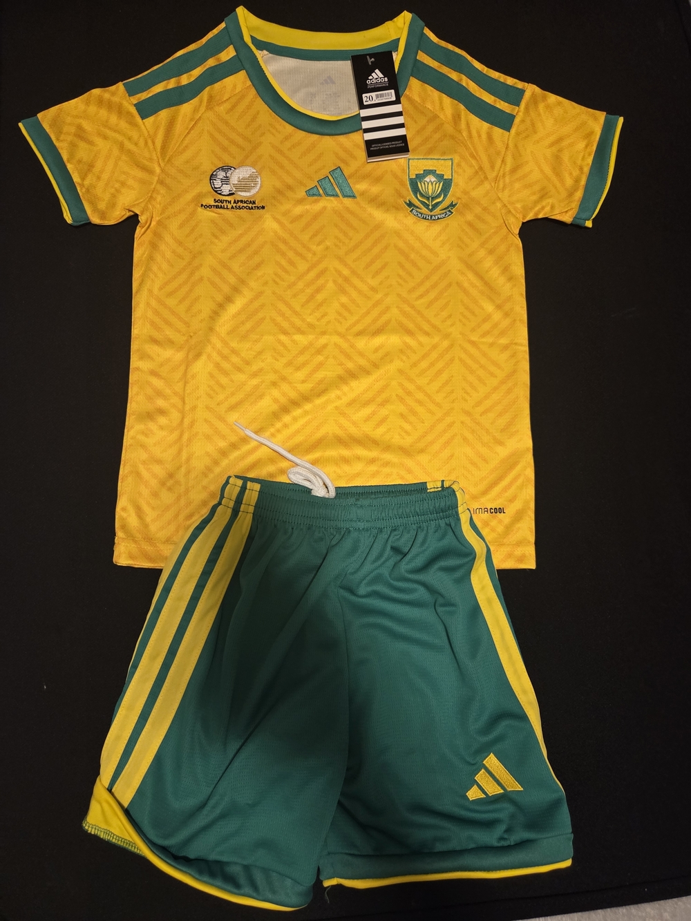 Adidas Kids' South AFRICA Yellow & Green Soccer Jersey and Shorts